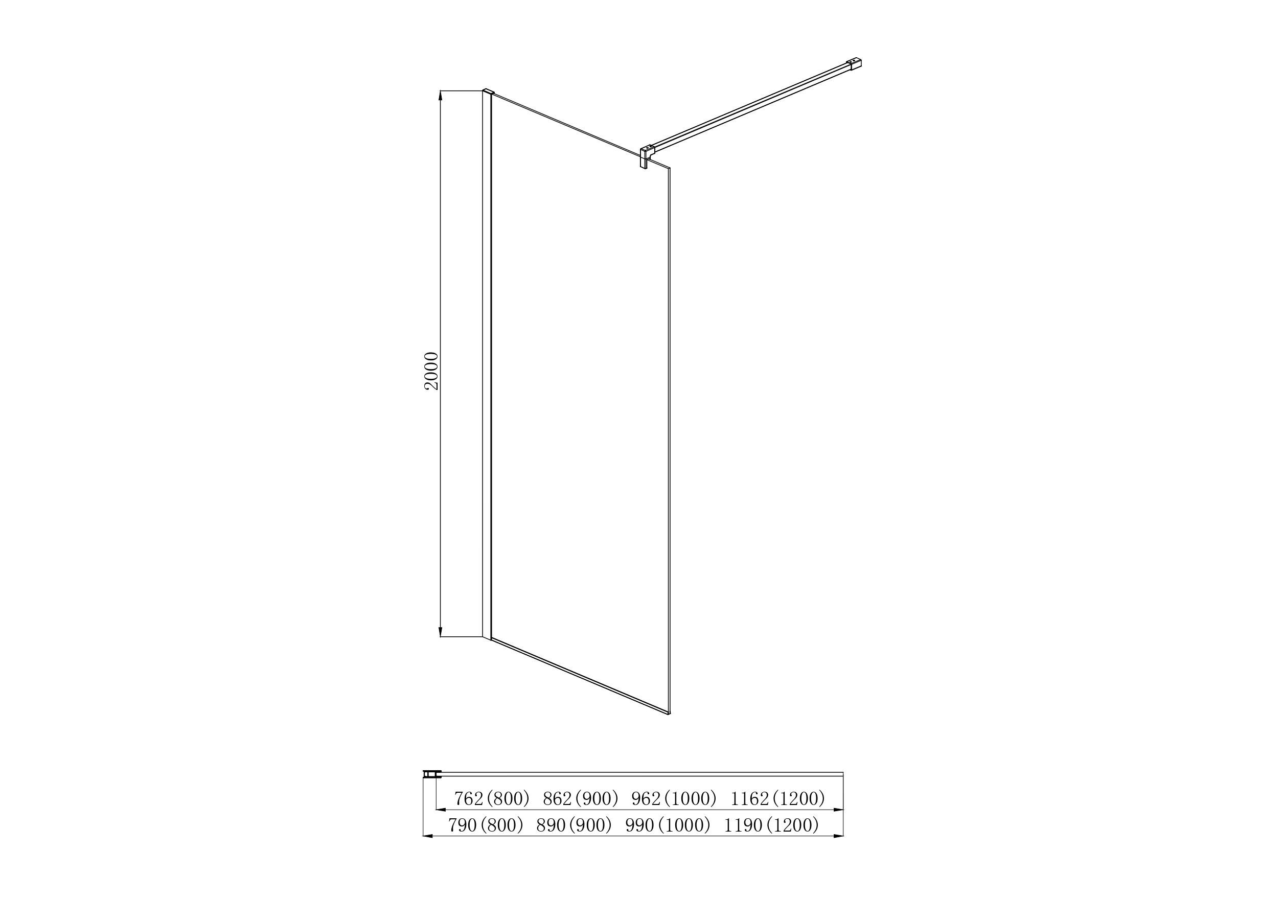 Душевая перегородка Aquatek AQ WIW 09020GM 90х200 см
