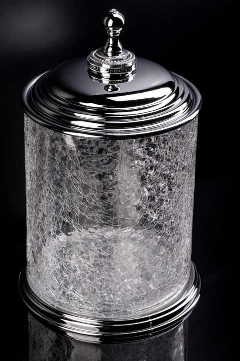Ведро стекло Boheme ROYALE CRISTAL ХРОМ BLACK 10934-CR-B