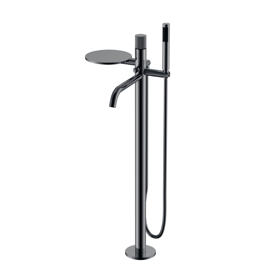 Смеситель Boheme STICK напольный Shine Gun Metal LINEA 129-SGM.3