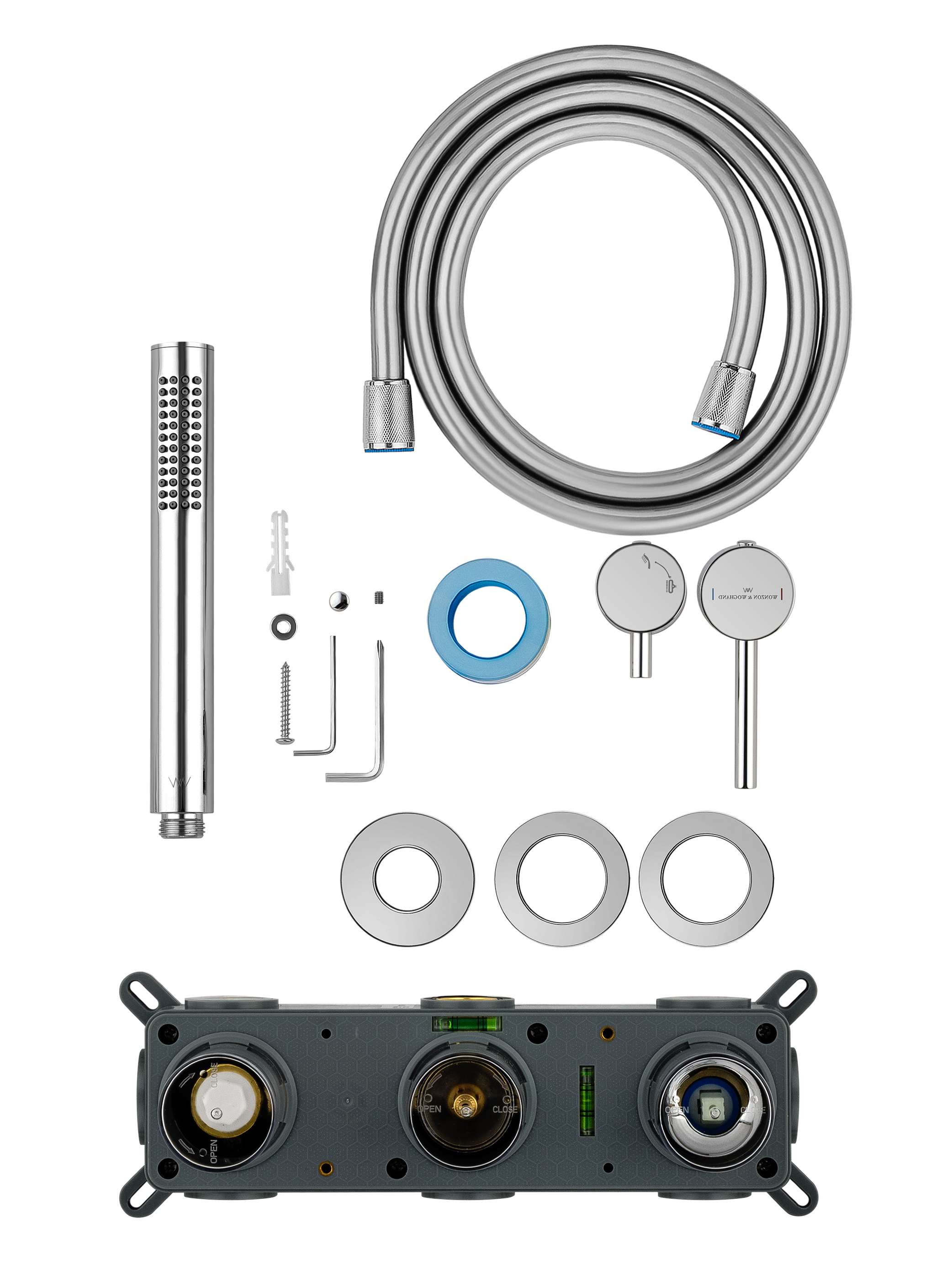 Смеситель для душевой системы встраиваемый WONZON & WOGHAND STICK, Хром WW-838017-CR
