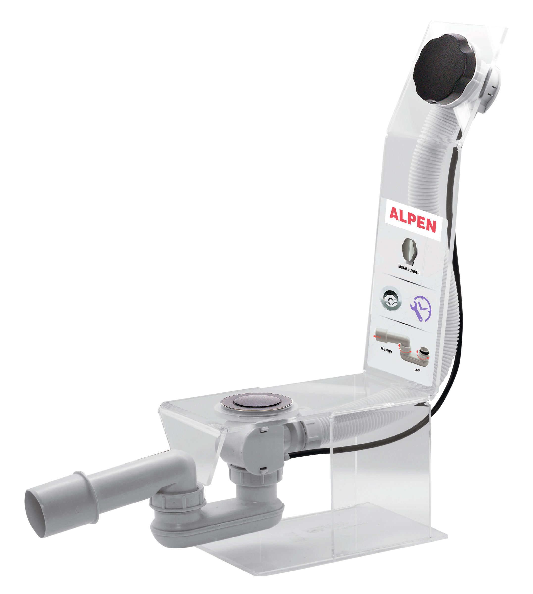 Сифон для ванны ALPEN ALP55-RU60 grey