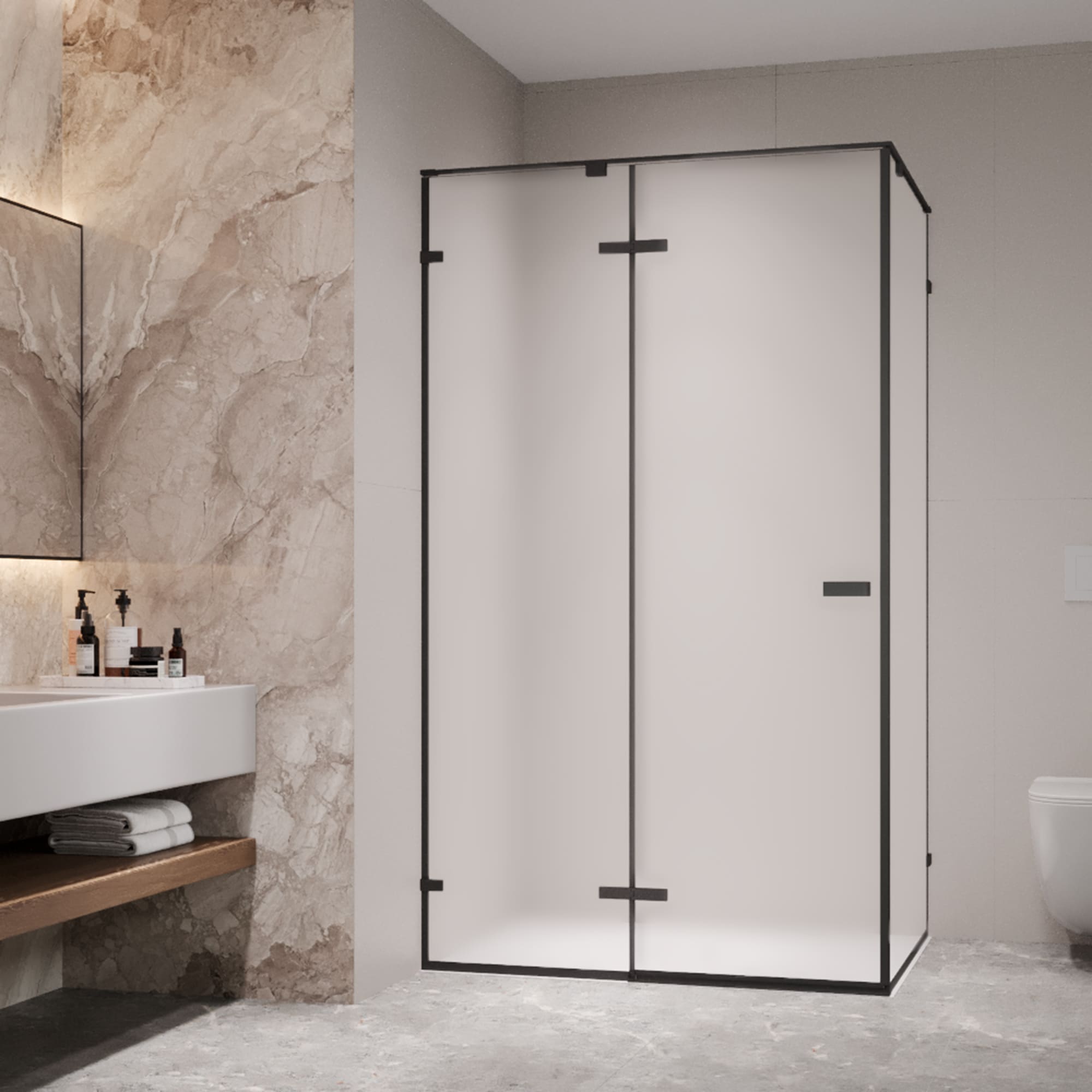 Душевой уголок RGW SV-040B 100х160 с распашной дверью матовое