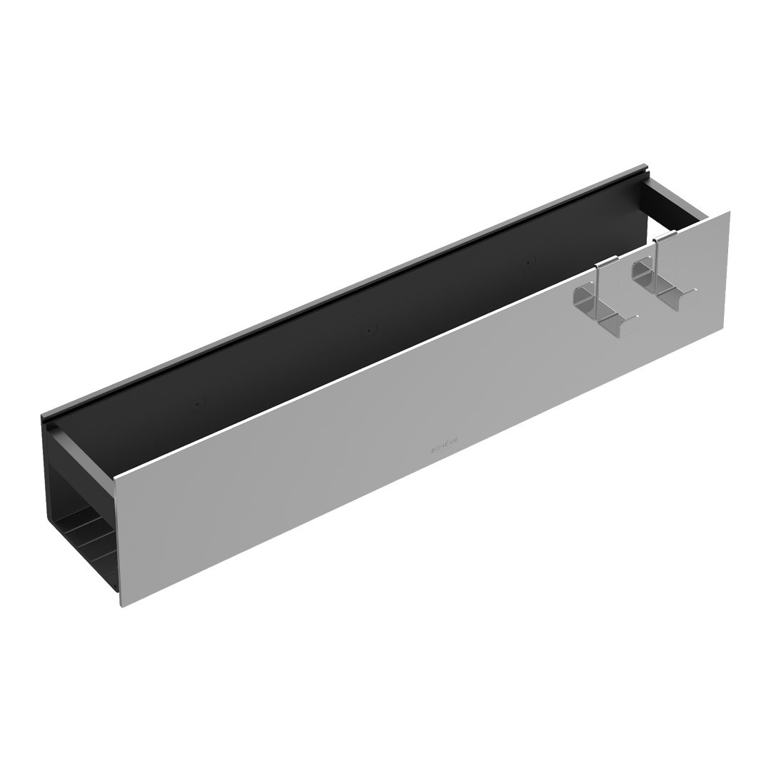 Полка настенная 60см Boheme Chrome + 2 крючка 10966-CR